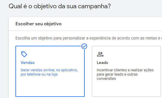 objetivo de campanha vendas