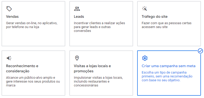 google ads objetivos campanha stream