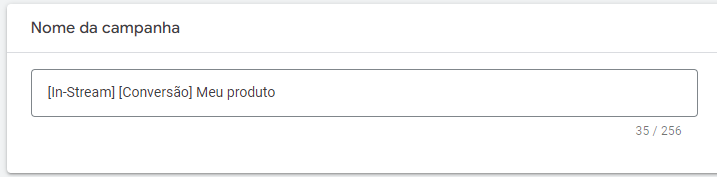 google ads stream nome campanha