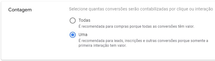 youtube ads contagem de conversão