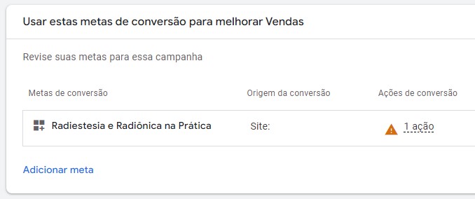 youtube ads definir a meta da campanha