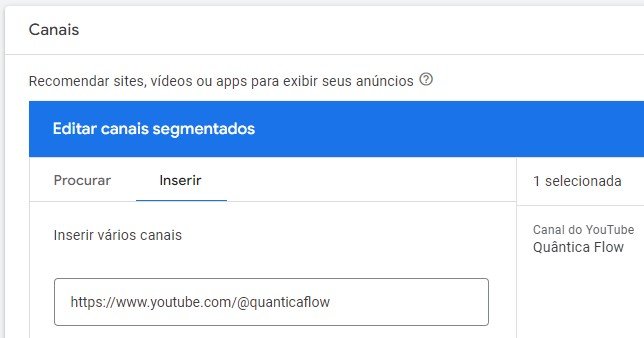 youtube ads segmentação de canais