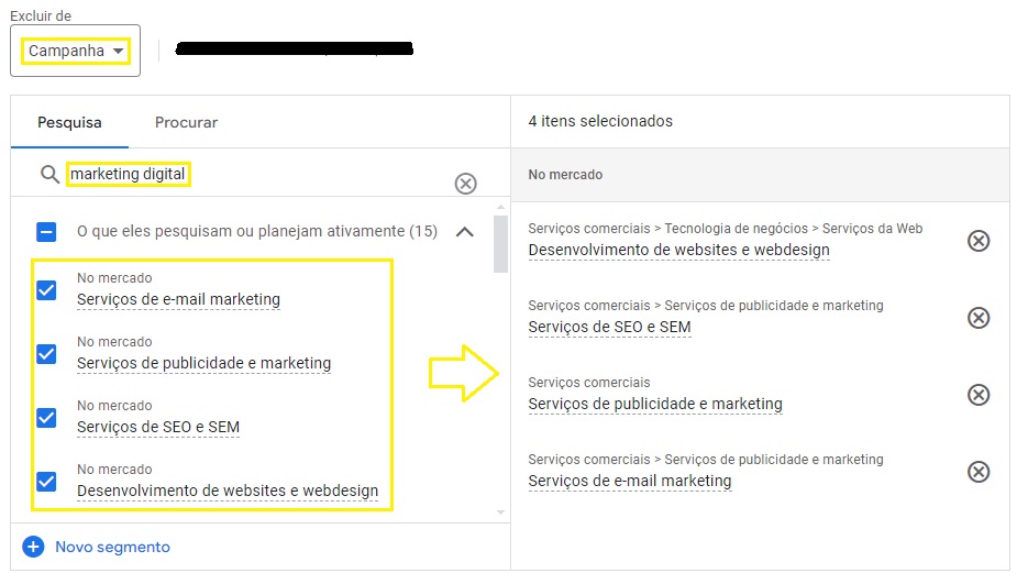 google ads públicos de marketing digital