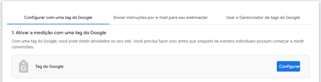 google ads criar tag da meta conversão