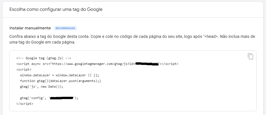 google ads criar meta conversão tag