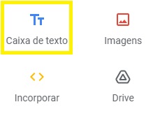 google sites caixa de texto