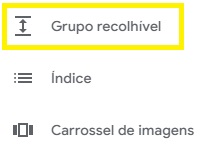 google sites grupo recolhível