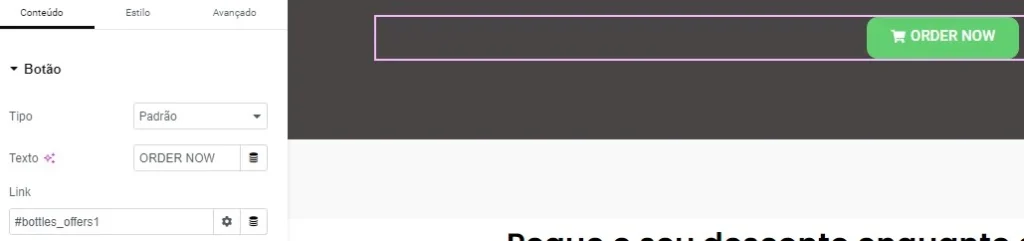 elementor âncora de botão