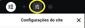 elementor configurações do site